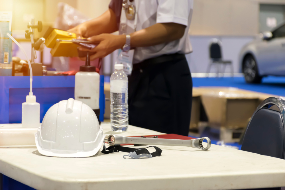 engine,engineer,is,checking,the,car.,must,have,specialized,skills.